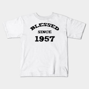 Blessed Since 1957 Funny Blessed Christian Birthday Kids T-Shirt